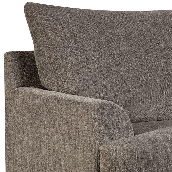 Transitional Fabric Upholstered Chair with Round Tapered Feet, Brown