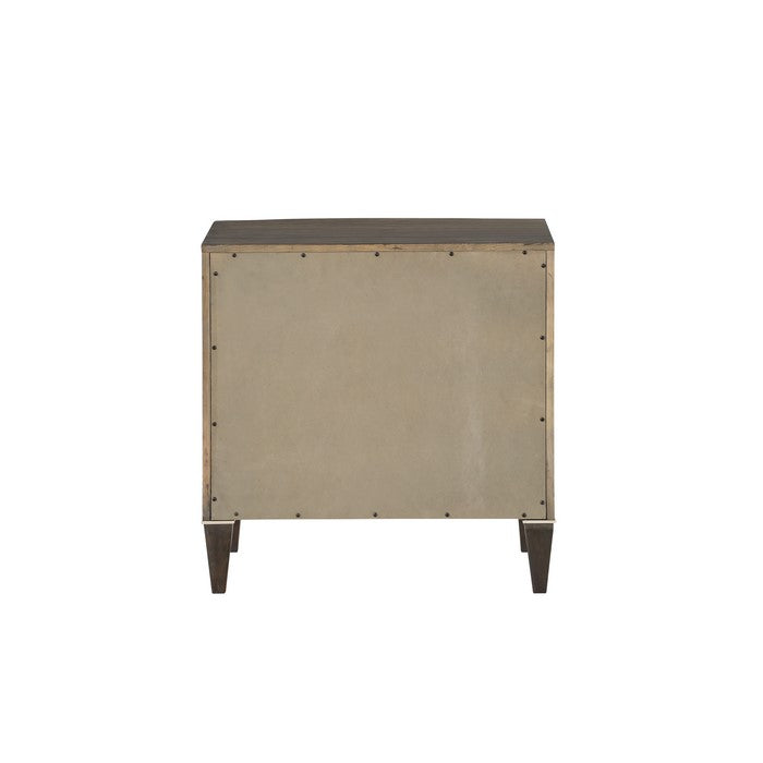 Wooden Nightstand with 3 Storage Drawers, Brown and White