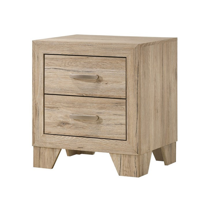 Wooden Nightstand with 2 Storage Drawers, Brown