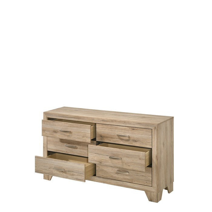 Wooden Nightstand with 6 Storage Drawers, Brown