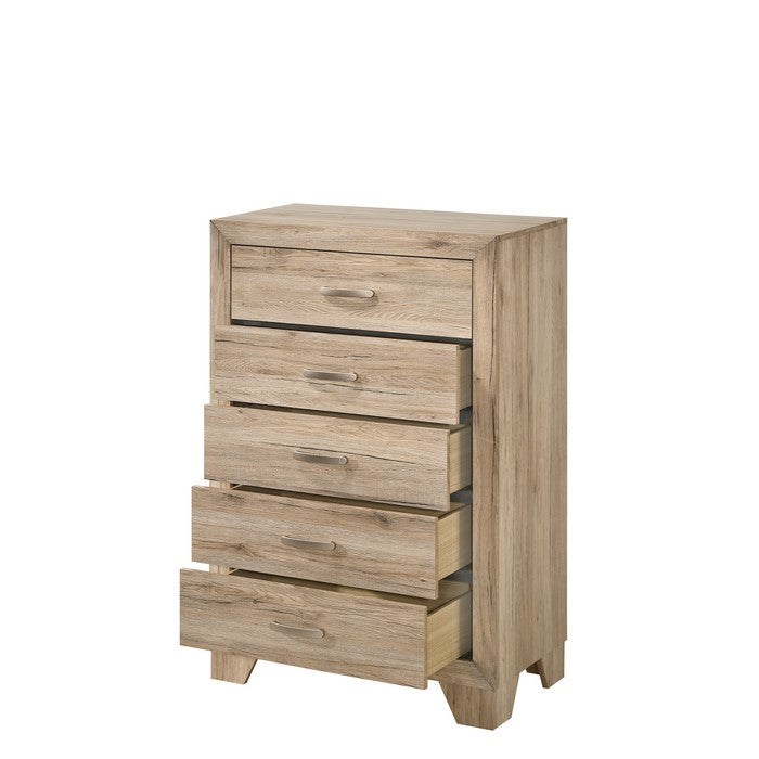 Wooden Chest with 5 Storage Drawers, Brown