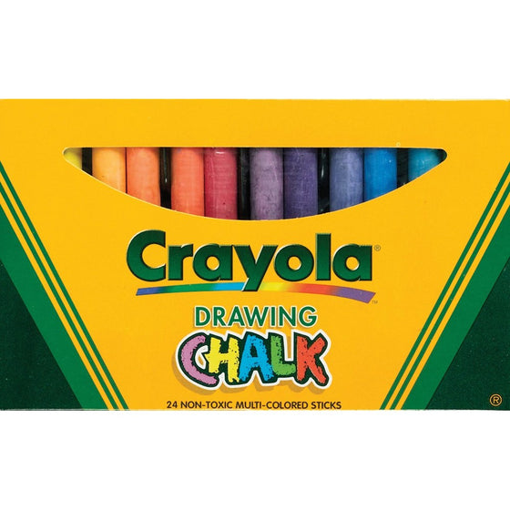 Binney & Smith Crayola(R) Drawing Chalk, Assorted Colors, Box Of 24