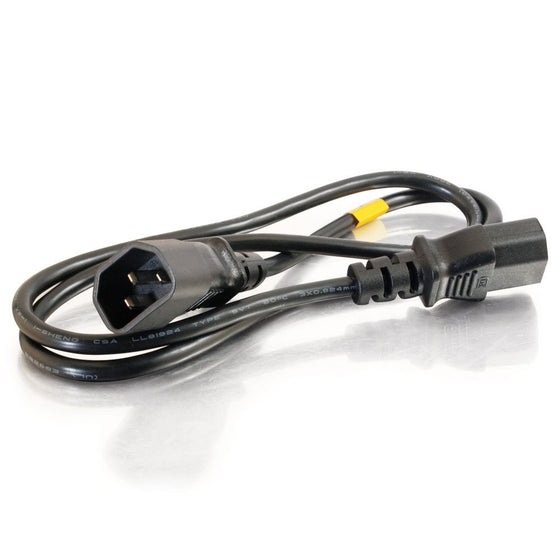 C2G/Cables to Go 03120 18 AWG Computer Power Cord Extension (IEC320C14 to IEC320C13) TAA Compliant, Black (3 Feet, 0.91 Meters)