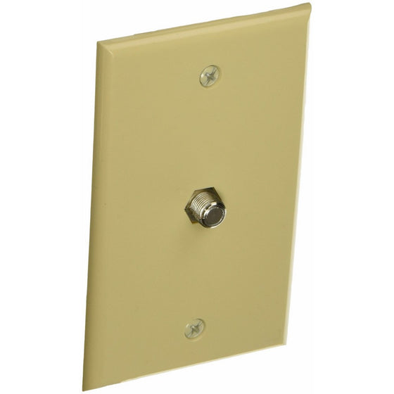 COOPER WIRING 1172V Ivory Coaxial Jack with Wall Plate