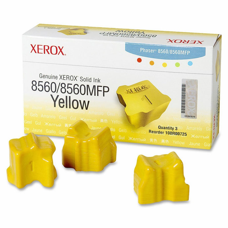 Xerox 108R00725 Solid Ink Phaser 8560/8560MFP, Yellow (3 Sticks) Sealed Xerox Box