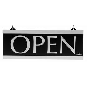 Headline Sign 4246 Century Series Reversible Open/Closed Sign, w/Suction Mount, 13 x 5, Black