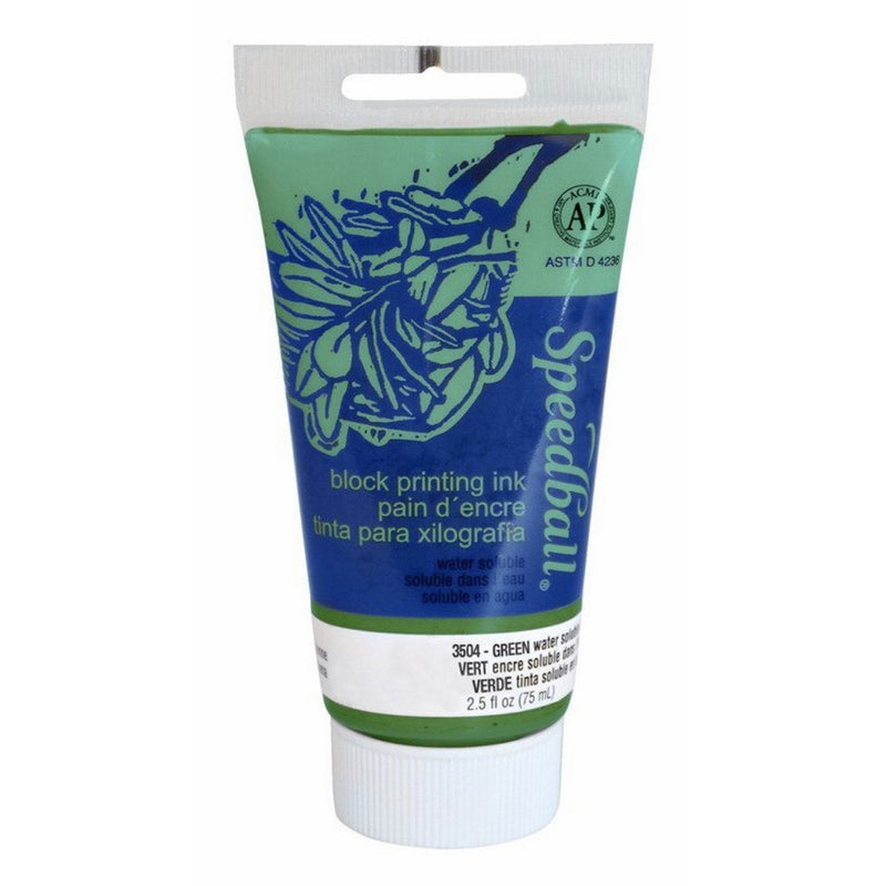 Speedball 3504 Water-Soluble Block Printing Ink – Bold Color With Satin Finish AP Certified 2.5 FL OZ, Green