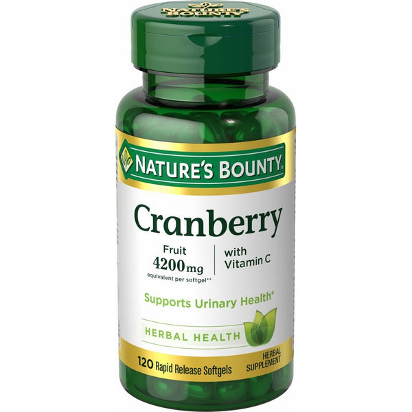 Nature's Bounty Cranberry Fruit 4200 mg, Plus Vitamin C 120 Softgels (Pack of 3)