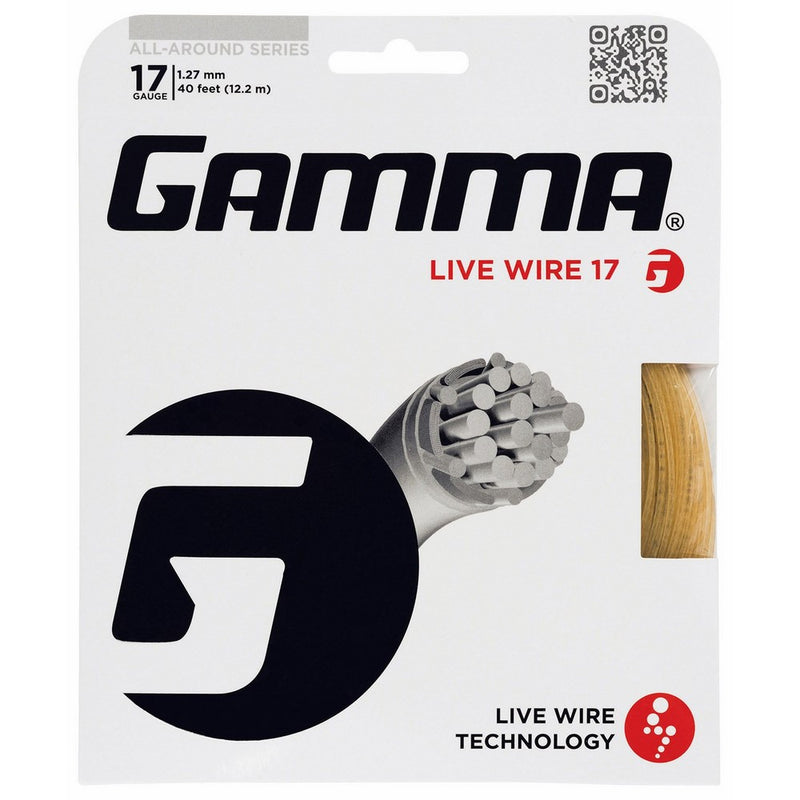 Gamma Live Wire Professional 17G Tennis String, Natural