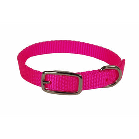 Hamilton Single Thick Nylon Deluxe Dog Collar, 12-Inch, Hot Pink