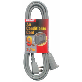 Prime EC680509L Air Conditioner and Major Appliance Extension Cord, Gray, 9-Feet