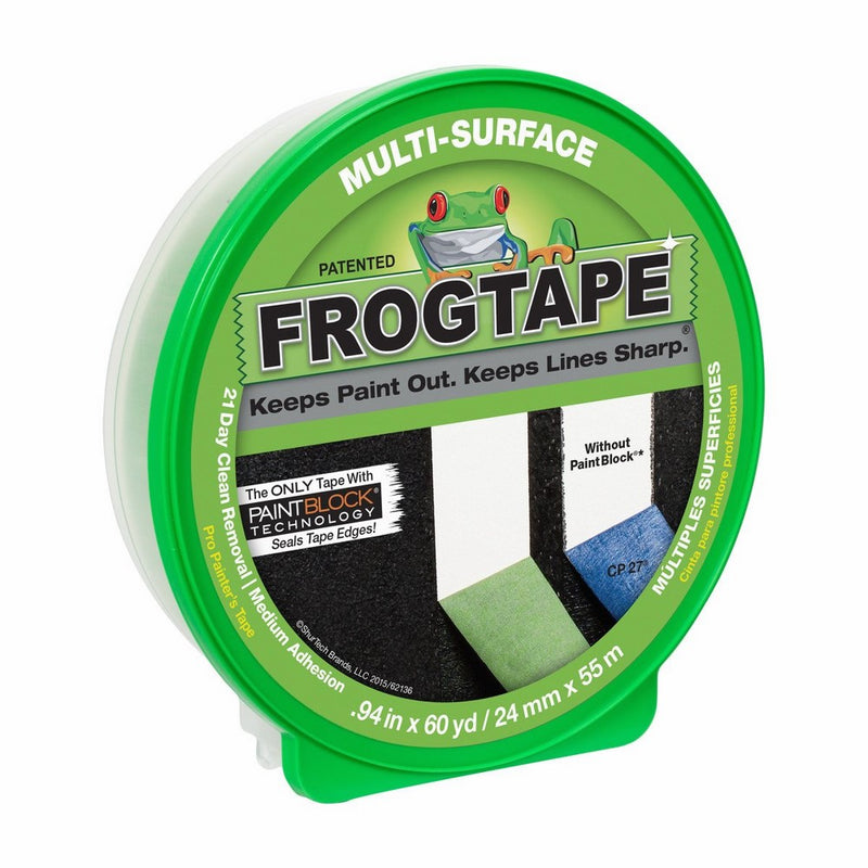 FrogTape 1358463 Multi-Surface Painting Tape, Green, 0.94-Inch x 60-Yard Roll