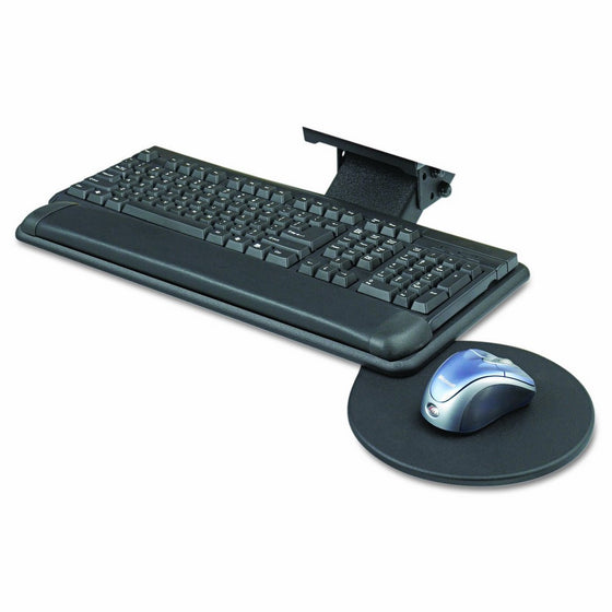 Safco Products 2135BL Adjustable Keyboard Platform with Swivel Mouse Tray, Black