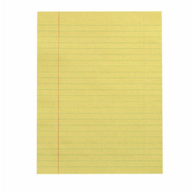 School Smart Theme Paper with Red Margin - 8 in x 10 1/2 in - Pack of 500 - Yellow Newsprint