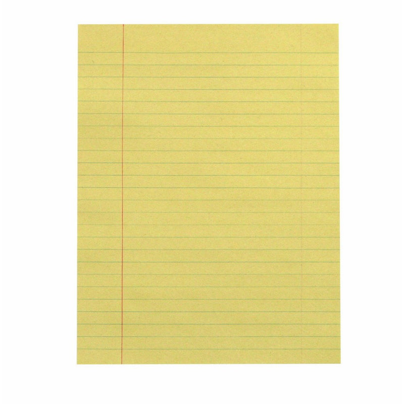 School Smart Theme Paper with Red Margin - 8 in x 10 1/2 in - Pack of 500 - Yellow Newsprint