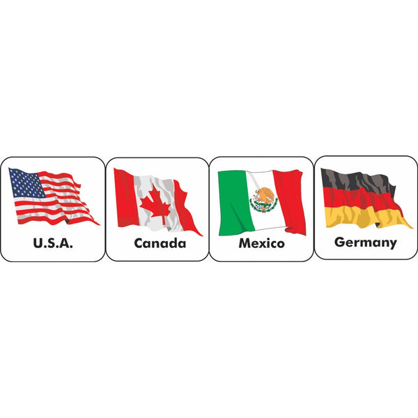 Eureka World Flags Stickers, 20 Countries