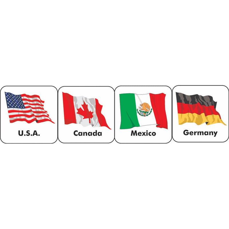 Eureka World Flags Stickers, 20 Countries