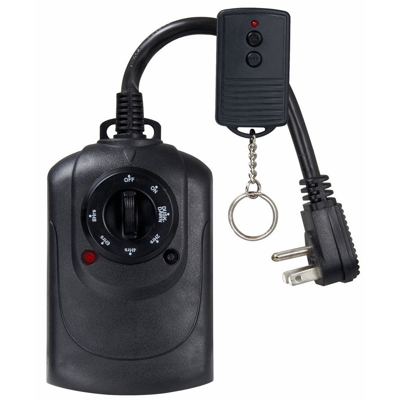 Westek TM21DOLB 2-Outlet Photocell Timer with Wireless Remote, Black