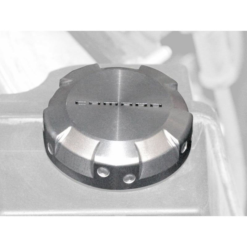 Drake Muscle Cars CA-120007-BL Clear Anodized Billet Power Steering Reservoir Cap for Chevrolet Camaro
