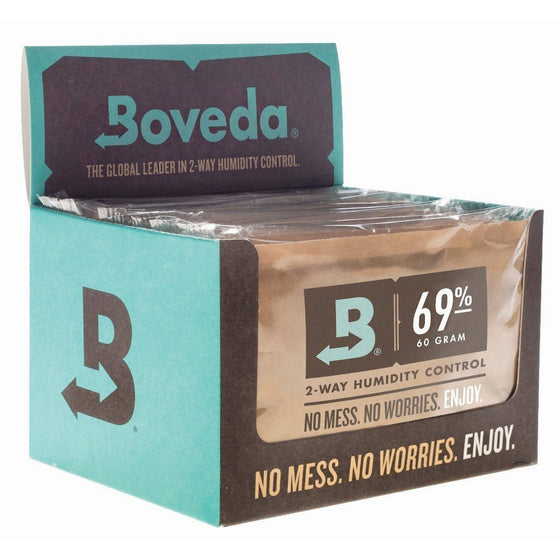 Boveda 69-Percent RH Retail Cube Humidifier/Dehumidifier, 60gm, 12-Pack