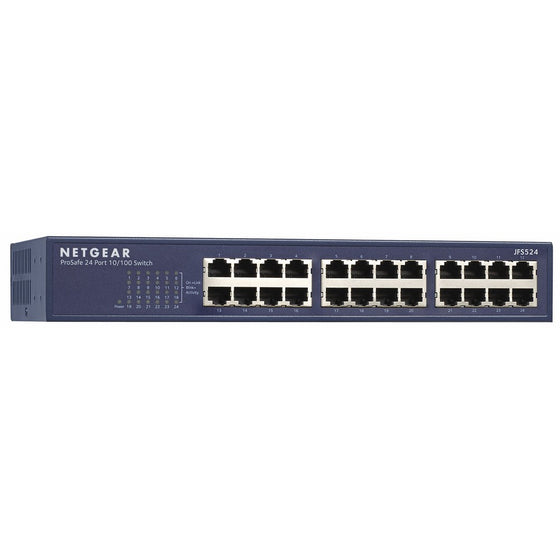 NETGEAR 24-Port Fast Ethernet Unmanaged Switch, Rackmount, Fast Ethernet, ProSAFE Lifetime Protection (JFS524)