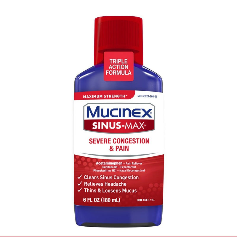 Mucinex Sinus-Max Max Strength Severe Congestion & Pain Liquid, 6oz