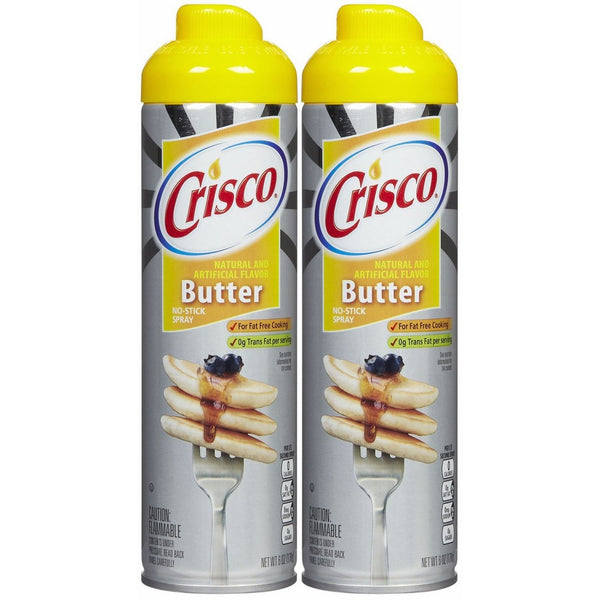 Crisco No-Stick Butter Cooking Spray, 6 oz, 2 pk