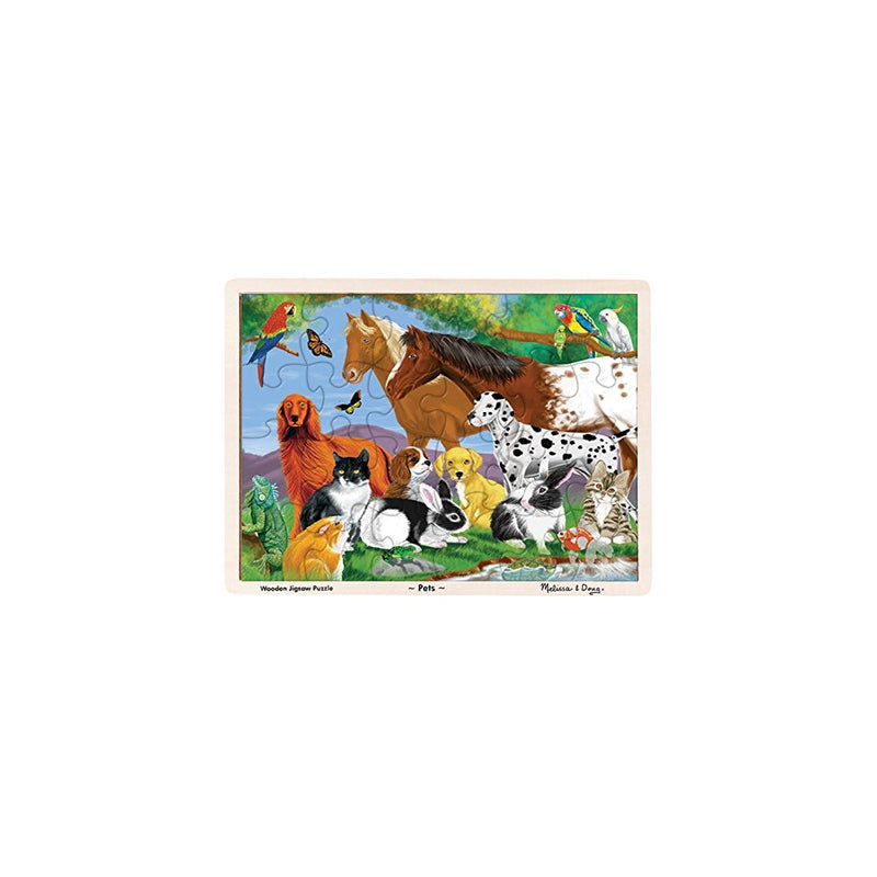 Melissa & Doug Pets Wooden Jigsaw Puzzle With Storage Tray (24 pcs)