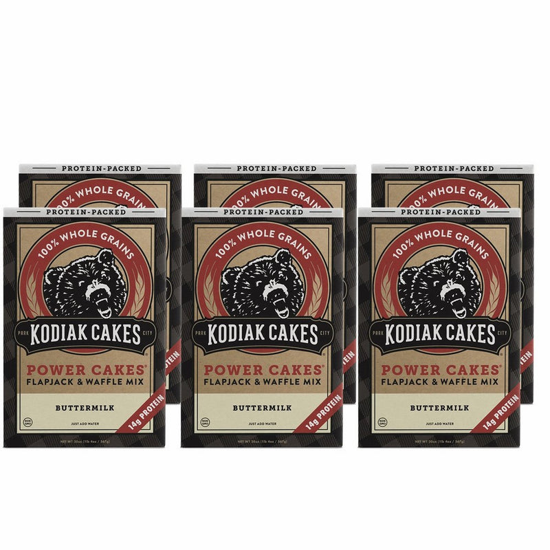 Kodiak Cakes Protein Pancake Power Cakes, Flapjack and Waffle Baking Mix, Buttermilk, 20 Ounce (Pack of 6)