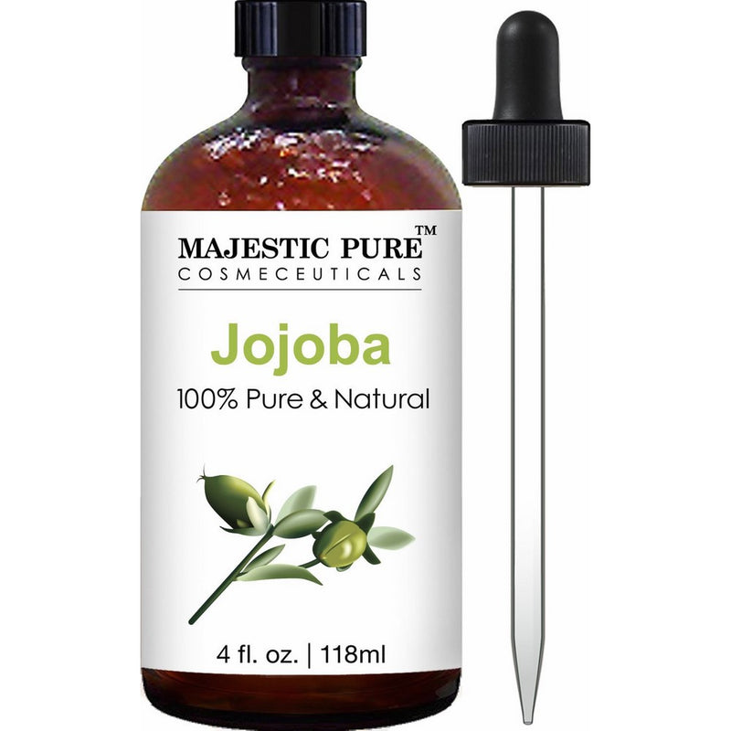 Majestic Pure Jojoba Oil for Hair, Skin or As Carrier Oil, 4 fl. oz.