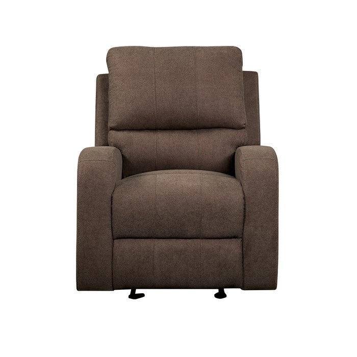 Metal and Fabric Reclining Club Chair, Brown