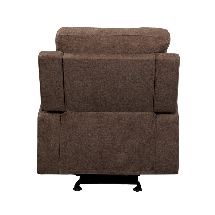 Metal and Fabric Reclining Club Chair, Brown
