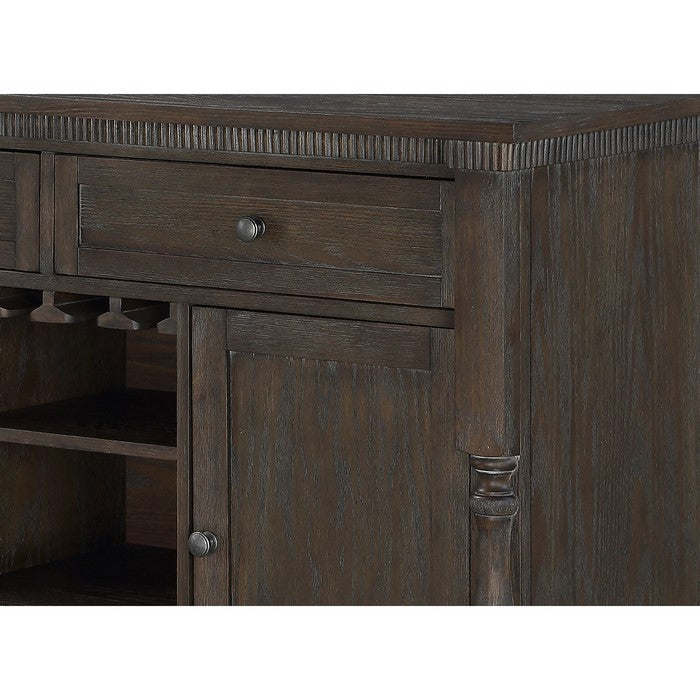 Wooden Server with Display and Storage Space, Brown