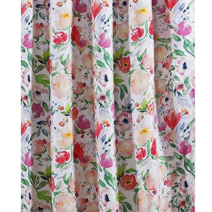 72 x 72 Inches Shower Curtain with Floral Print, Multicolor