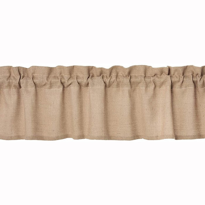 Burlap Valance with Textured Details, Natural Brown