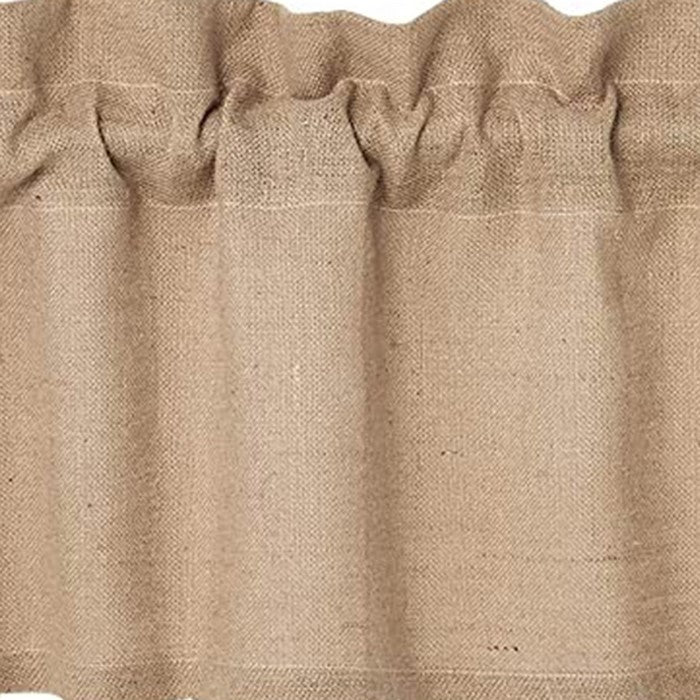 Burlap Valance with Textured Details, Natural Brown
