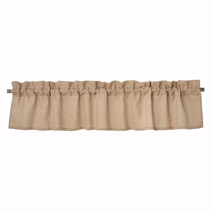 Burlap Valance with Textured Details, Natural Brown