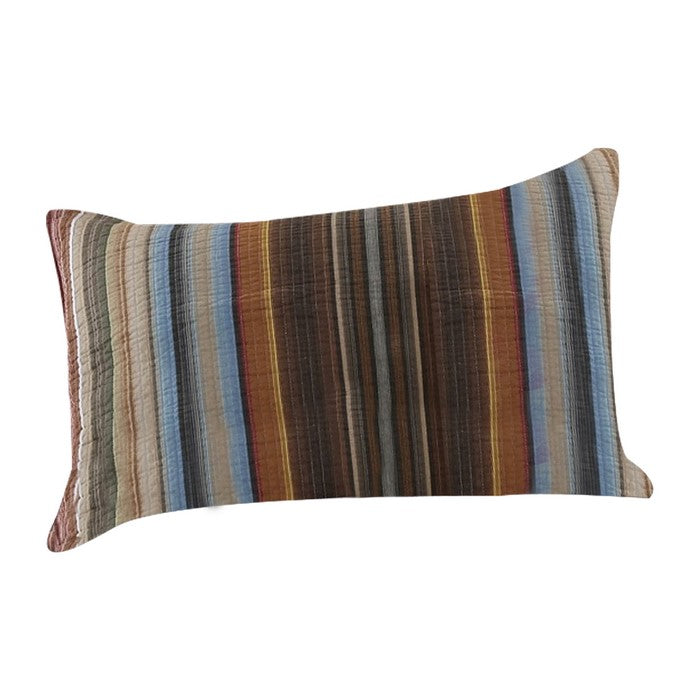 Stripe Pattern Cotton Quilt Set with 2 Pillows and 2 Quilt Shams,Multicolor