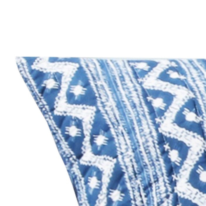 20 X 26 Geometric Pattern Pillow Sham with Polyester Filling, Blue