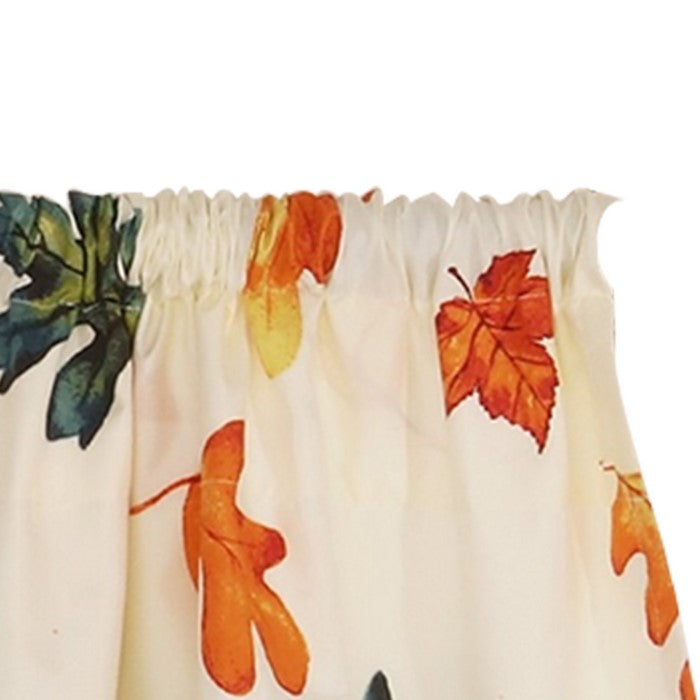 Lined Polyester Valance with Floral Prints and 2 Inch Header, Multicolor