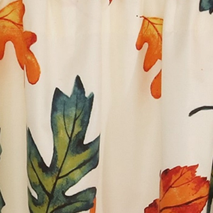 Lined Polyester Valance with Floral Prints and 2 Inch Header, Multicolor