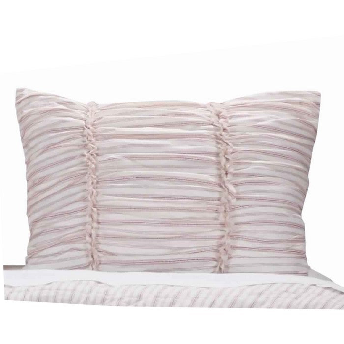 20 X 36 Polyester Filled Pillow Sham with Horizontal Ruffles, Offwhite