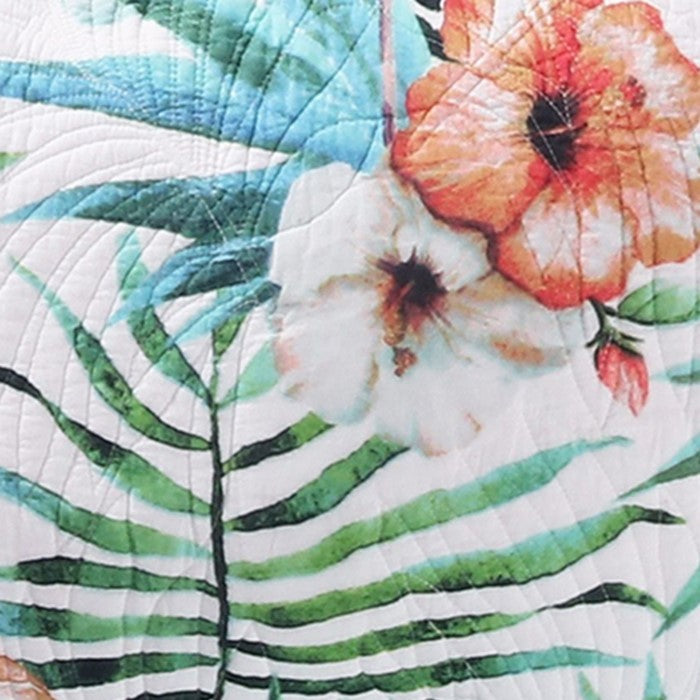 20 X 36 Floral Print Pillow Sham with Cotton and Polyester Fill, Multicolor