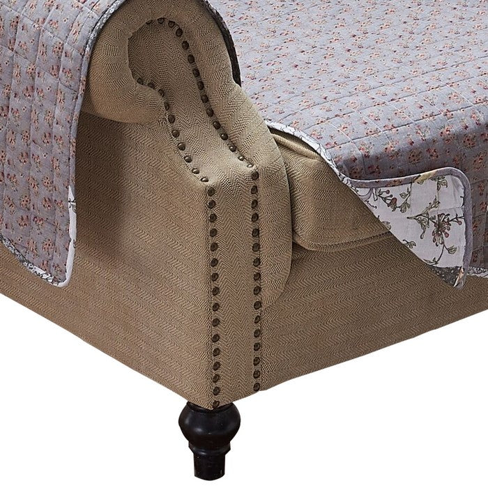 Reversible Polyester Arm Chair Protector with Elastic Strap, Multicolor