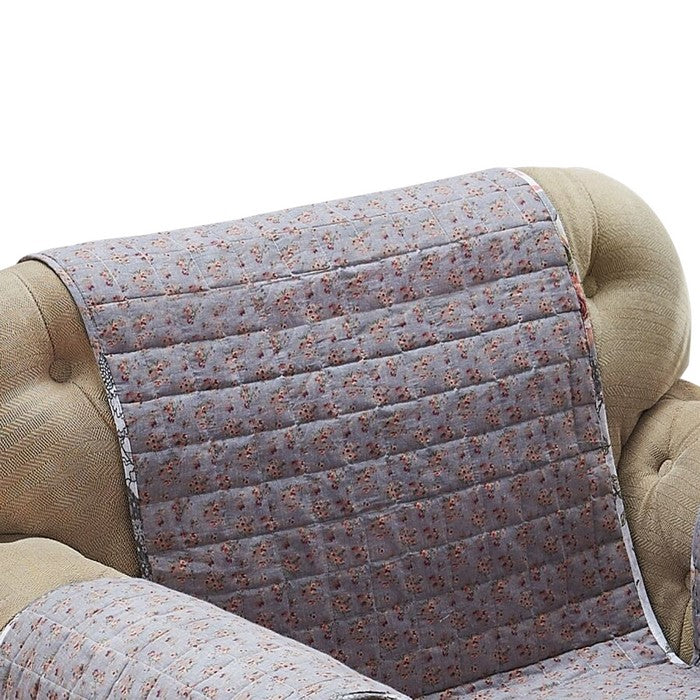 Reversible Polyester Arm Chair Protector with Elastic Strap, Multicolor