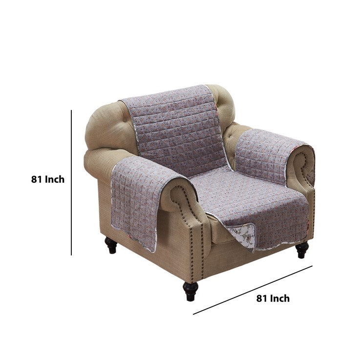 Reversible Polyester Arm Chair Protector with Elastic Strap, Multicolor