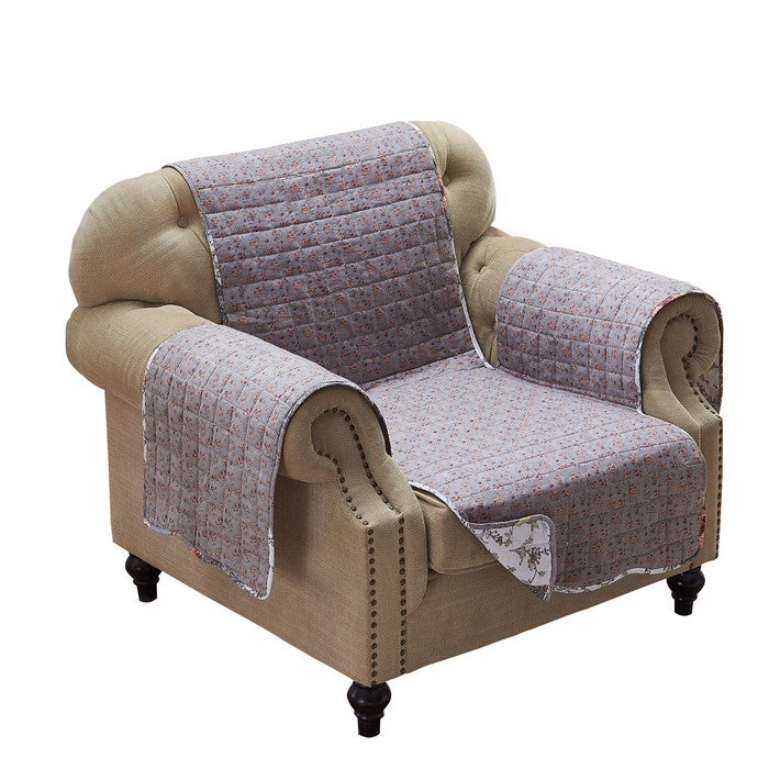 Reversible Polyester Arm Chair Protector with Elastic Strap, Multicolor