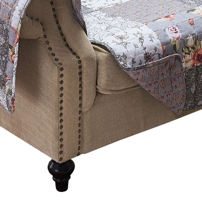 Reversible Polyester Loveseat Protector with Elastic Strap, Multicolor