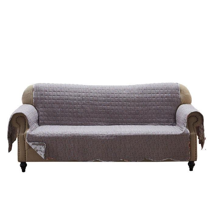 Reversible Polyester Sofa Protector with Elastic Strap, Multicolor