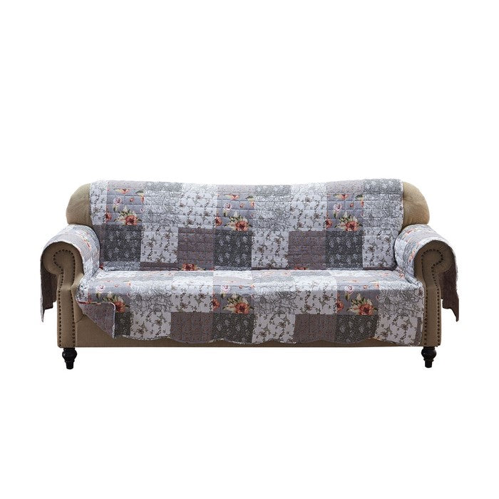 Reversible Polyester Sofa Protector with Elastic Strap, Multicolor